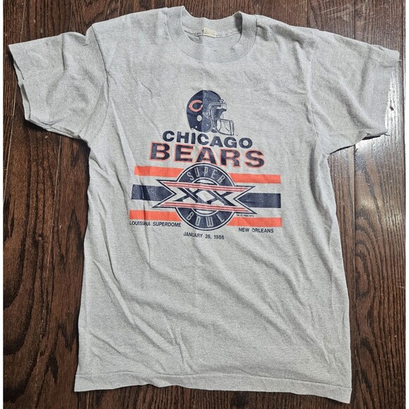 Screen Stars Tops - Chicago Bears T Shirt Vtg 80s 1986 Super Bowl XX Champions Women's Size M